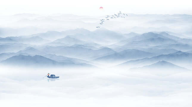 水墨山水画