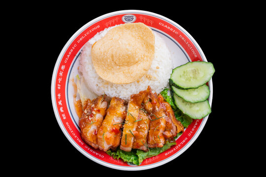 甜辣鸡排饭