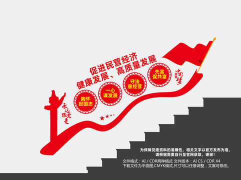 民营企业楼梯文化墙