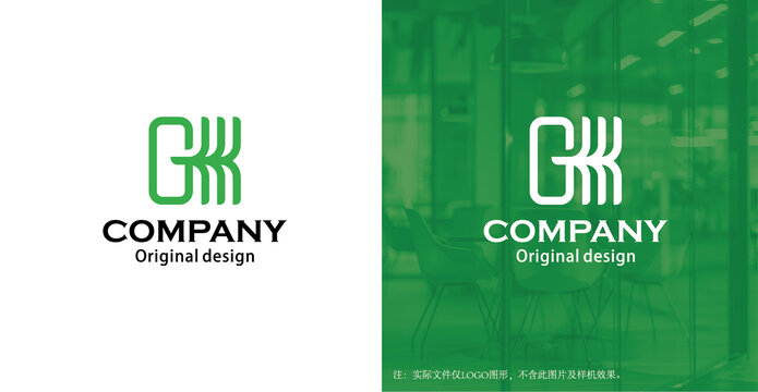 GK字母logo设计