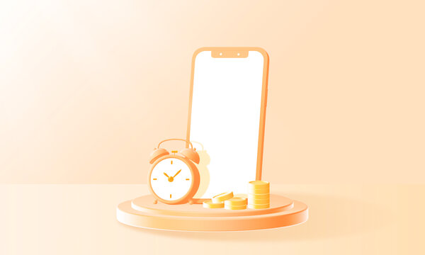 手机金融理财3D模型