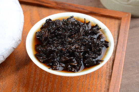 云南普洱茶熟茶叶底