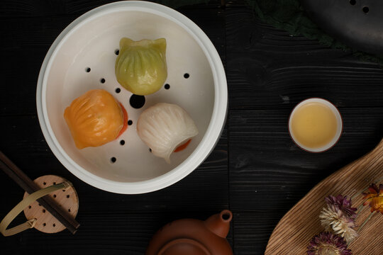 三色虾饺
