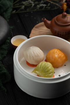 三色虾饺