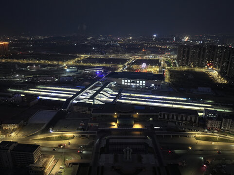 淄博火车站夜景