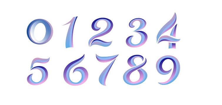 原创立体数字矢量图