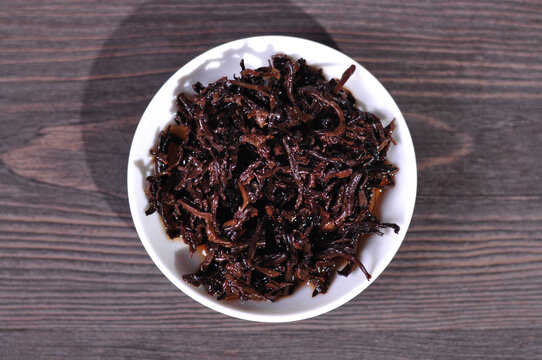 云南普洱茶熟茶叶底