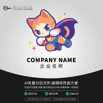 可爱猫LOGO超人卡通