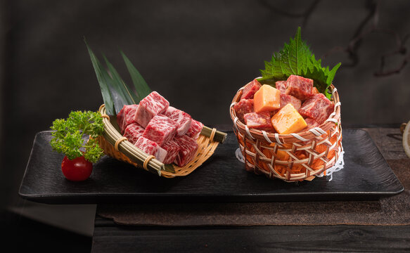 雪花牛肉粒