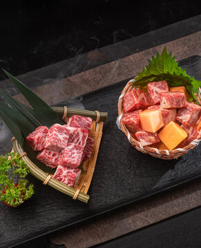 雪花牛肉粒