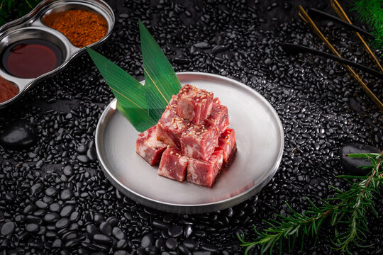 雪花牛肉粒