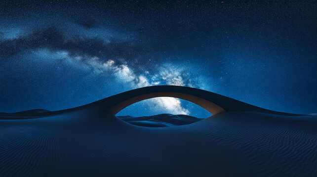 沙漠夜空星河拱桥