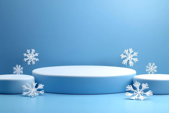 冬季雪花3D展示场景