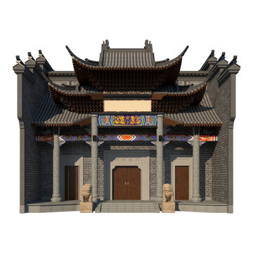 祠堂立面效果图