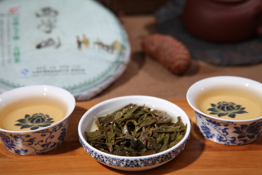 云南普洱茶生茶叶底