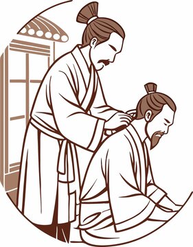 按摩插画