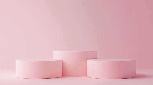 粉色几何展示台