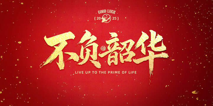 不负韶华书法字设计