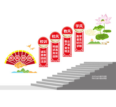 校风校训楼梯墙