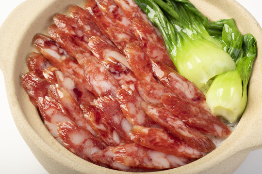 煲仔饭腊肠特写
