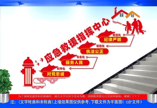 消防救援楼梯文化墙