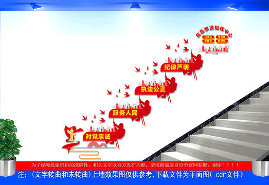 应急救援指挥中心楼梯文化墙