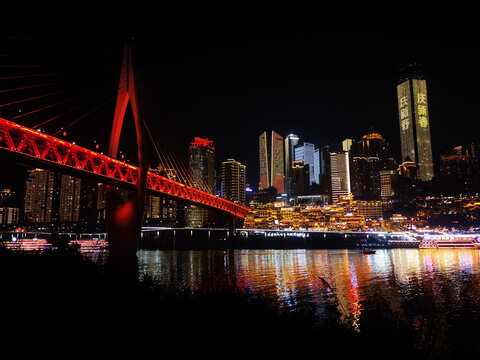 重庆千厮门大桥夜景