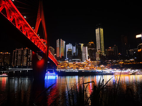 重庆千厮门大桥夜景