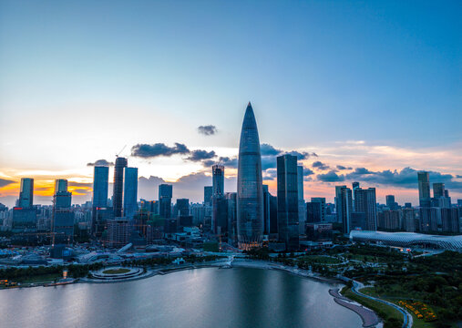深圳后海日落风光