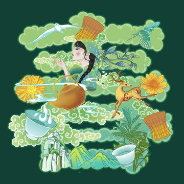 春茶包装插画