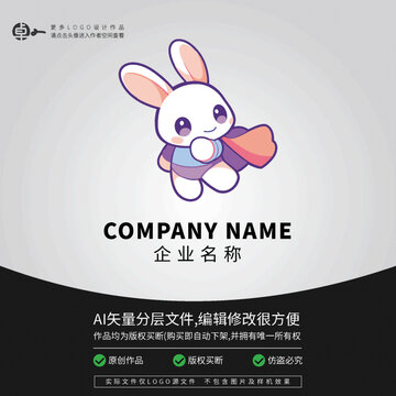 超人科技兔子LOGO卡通