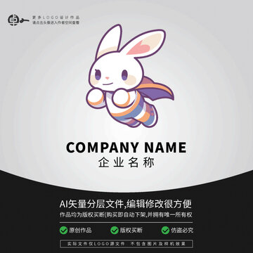 卡通科技超人LOGO兔子