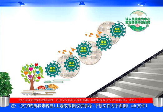 健康中国楼梯文化墙