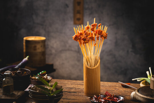 中式传统风格串串食材脆骨
