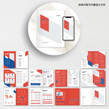 红色创意画册cdr设计模板