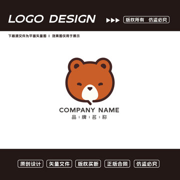 卡通熊logo标志