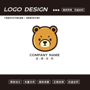 卡通熊logo标志