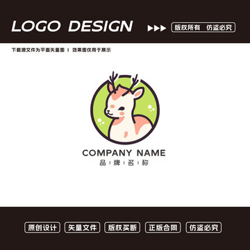 卡通梅花鹿logo标志