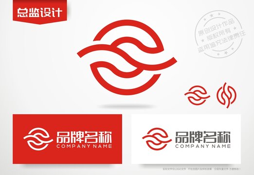 传媒公司logo字母S设计标志