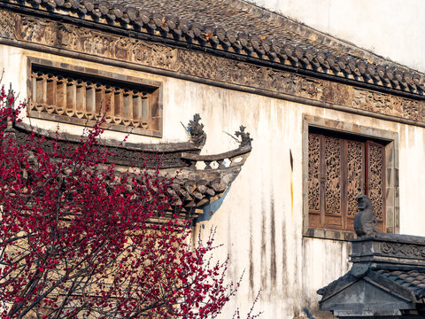 老门东徽派建筑与红梅