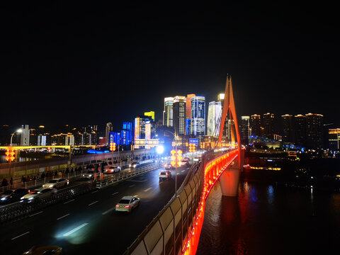 重庆千厮门大桥夜景