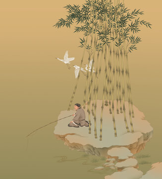 独钓图