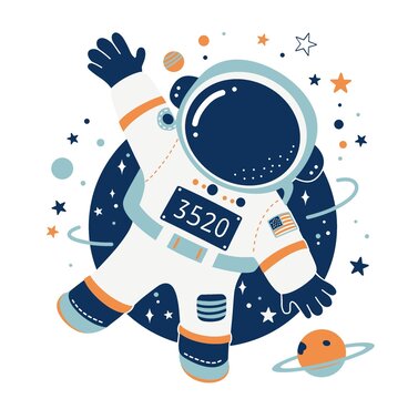 卡通太空人插画
