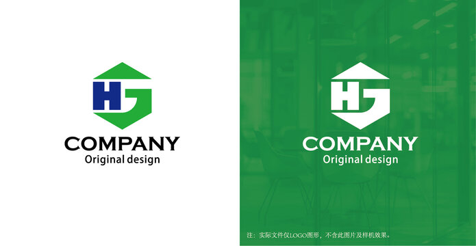 GH字母logo设计