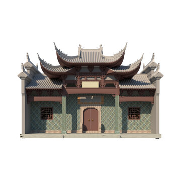 祠堂立面效果图