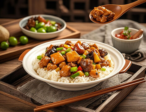 黄焖鸡米饭