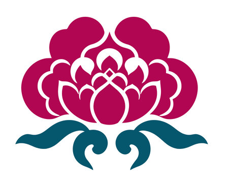 牡丹花纹样设计传统纹样eps格式矢量图