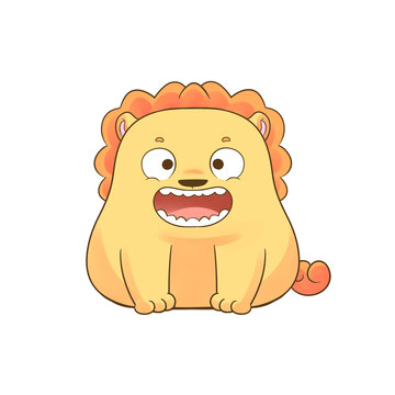 卡通可爱大笑小狮子