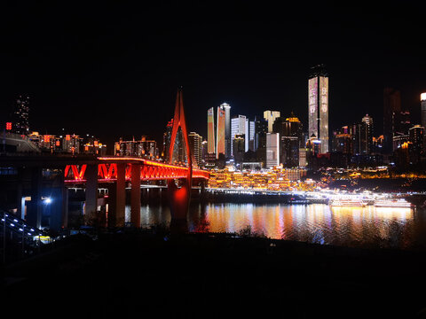 重庆千厮门大桥夜景