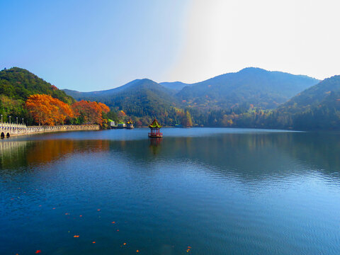 中国江西九江庐山芦林湖旅游风光
